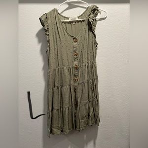 Sage green button down dress